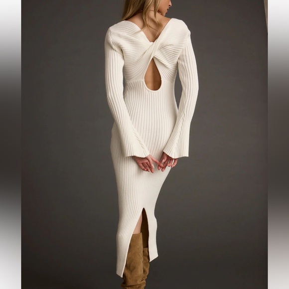 Gwyneth White Sweater Midi Dress - Picture 2 of 7